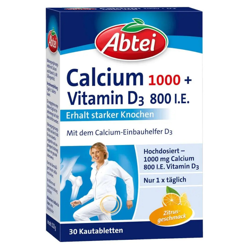 Abtei Calcium 1000 + Vitamin D3 800 I.E. – Hỗ trợ xương chắc khỏe mỗi ngày 1 Abtei-Calcium-1000