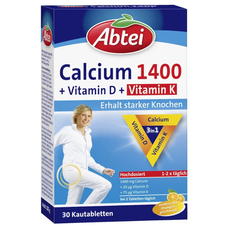 Abtei Calcium 1400 + Vitamin D + Vitamin K – Công thức toàn diện cho xương chắc khỏe 1 Abtei-Calcium-1400