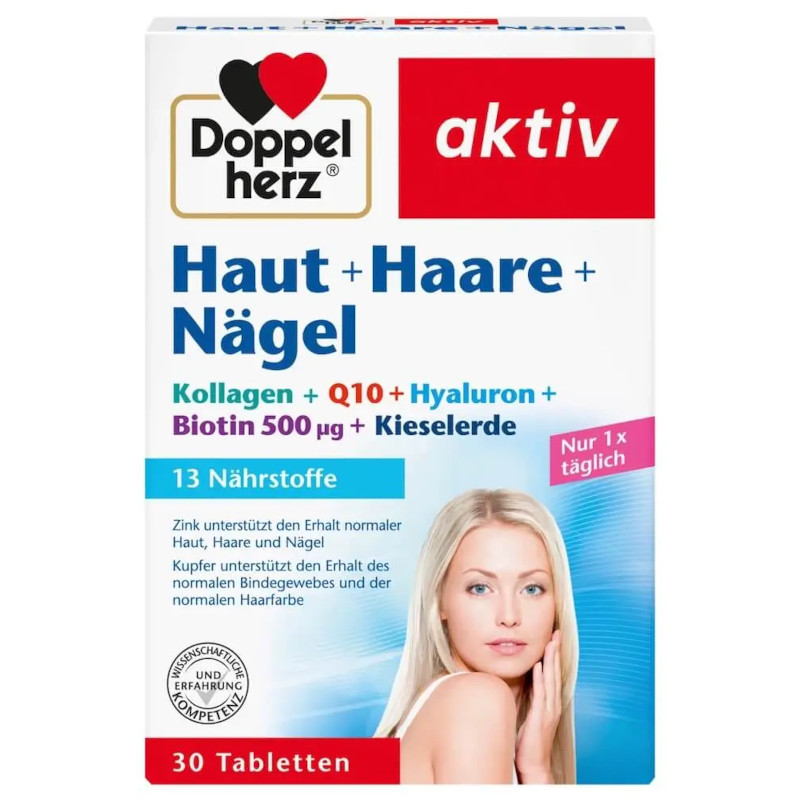 Doppelherz Aktiv Haut + Haare + Nägel – Viên uống đẹp da, tóc và móng từ Đức 1 Doppelherz Aktiv Haut Haare Nagel
