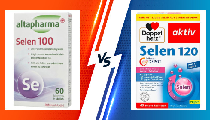Altapharma Selen 100 vs Doppelherz Selen 120 Depot