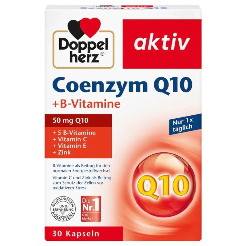 Doppelherz Aktiv Coenzym Q10 + Vitamin B – Tăng cường năng lượng & hỗ trợ tim mạch 1 Doppelherz Aktiv Coenzym Q10 + Vitamin B