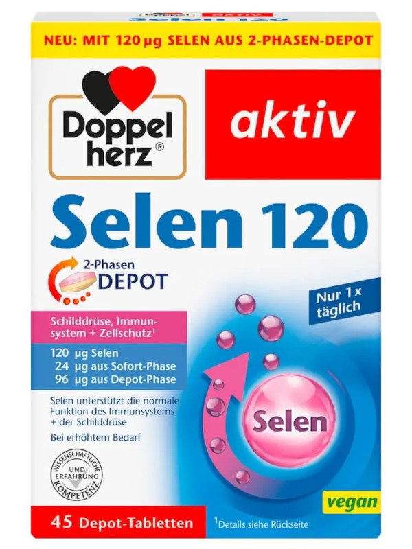 Doppelherz Aktiv Selen 120 Depot – Bảo vệ tế bào & tăng cường miễn dịch 1 Doppelherz Aktiv Selen 120 Depot